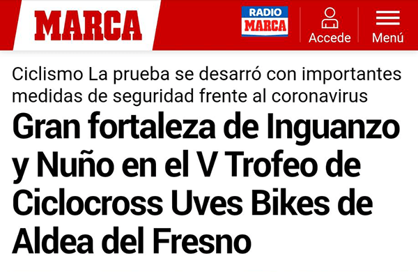 Captura diario MARCA V Trofeo CX Uves Bikes